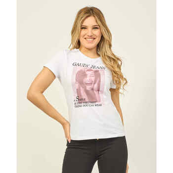 Vêtements Femme T-shirts & Polos Gaudi T-shirt col rond femme  en coton Blanc