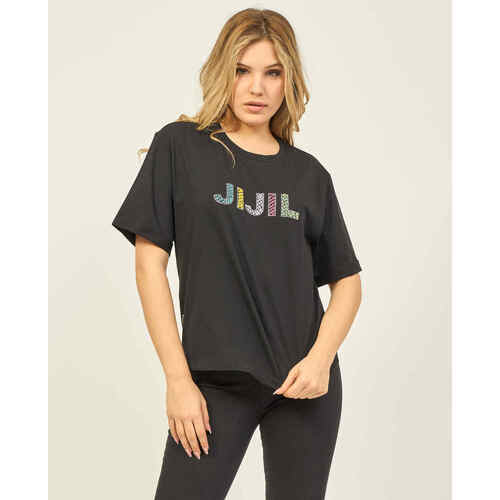 Vêtements Femme Toutes les chaussures femme Jijil T-shirt col rond  avec strass colorés Noir