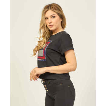 Gaudi T-shirt femme  en jersey de coton Noir