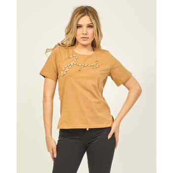 Vêtements Femme T-shirts & Polos Jijil T-shirt à col rond  avec logo avec applications Marron