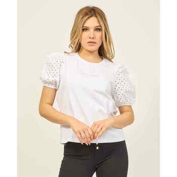 Vêtements Femme T-shirt Avec Logo Et Strass Gaudi T-shirt  avec logo et strass Blanc