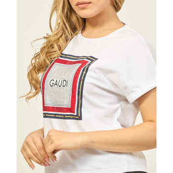 Gaudi T-shirt femme  en jersey de coton Blanc