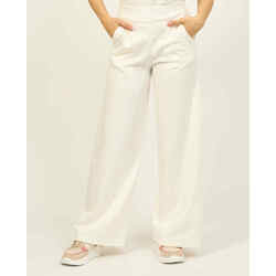 Vêtements Femme Pantalons Jijil Pantalon femme  en coton mélangé avec zip latéral Blanc