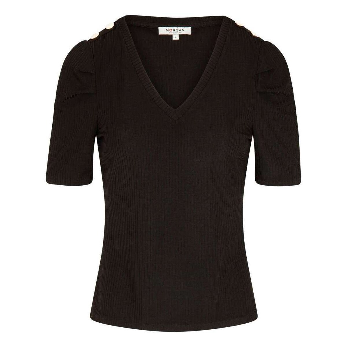 Vêtements Femme T-shirts manches courtes Morgan 161880VTPE24 Noir