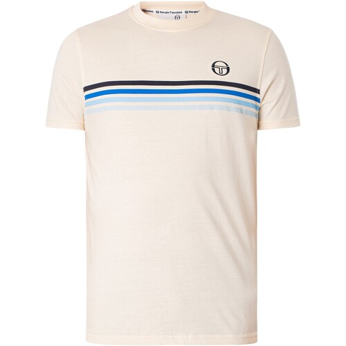 Vêtements Homme T-shirts manches courtes Sergio Tacchini Stone Island Junior logo-patch cotton shirt White Beige