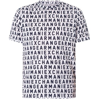 Vêtements Homme T-shirts manches courtes EAX T-shirt à motif de marque Blanc