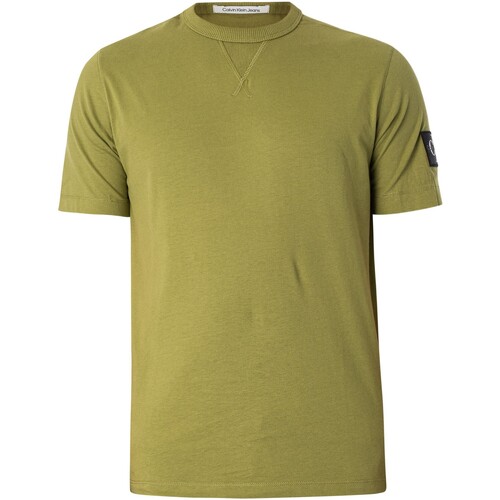 Vêtements Homme T-shirts Jackets courtes Calvin Klein Jeans T-shirt régulier avec insigne Vert