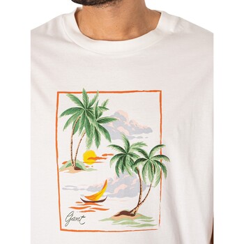 Gant T-shirt graphique imprimé Hawaï Blanc