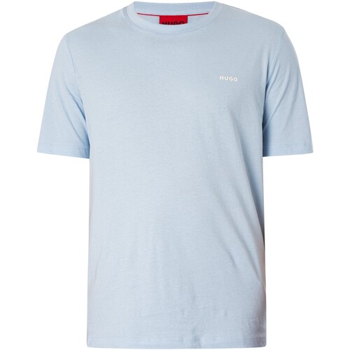 Vêtements Homme T-shirts manches con BOSS Dero222 - T-shirt avec logo sur la poitrine Bleu