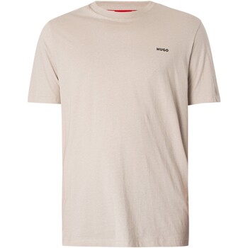 Vêtements Homme T-shirts manches con BOSS Dero222 - T-shirt avec logo sur la poitrine Beige