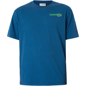 Vêtements Homme T-shirts manches courtes Lacoste T-shirt avec logo sur la poitrine Bleu