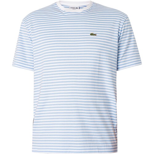 Vêtements Homme T-shirts manches courtes Lacoste T-shirt rayé à logo coupe classique Bleu