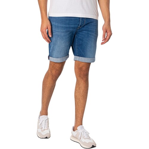 Vêtements Homme Back Shorts / Bermudas Replay Short fuselé en denim Bleu