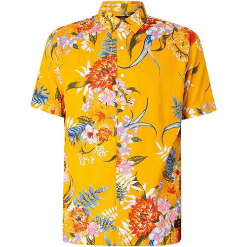 Vêtements Homme Chemises manches courtes Superdry Chemise hawaïenne à manches courtes Jaune