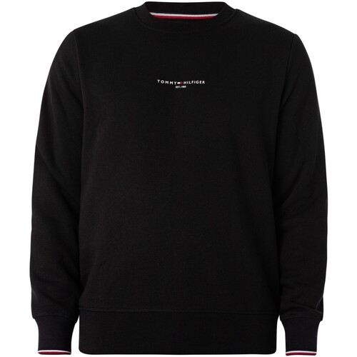 Vêtements Homme Sweats Tommy Hilfiger Sweat-shirt ras du cou à liseré logo Noir