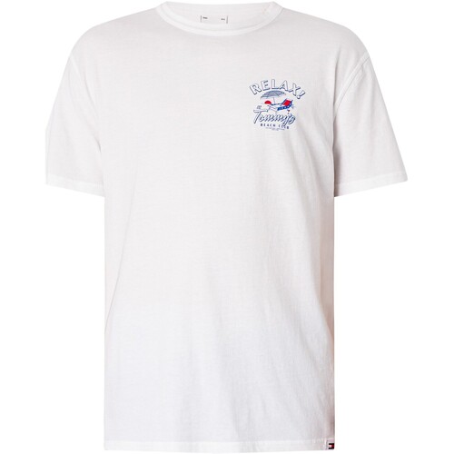 Vêtements Homme T-shirts manches courtes Tommy Jeans T-shirt graphique de nouveauté régulier Blanc