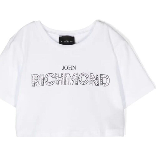 Vêtements Fille Robe Courte Argentée John Richmond RGP24145TS Blanc