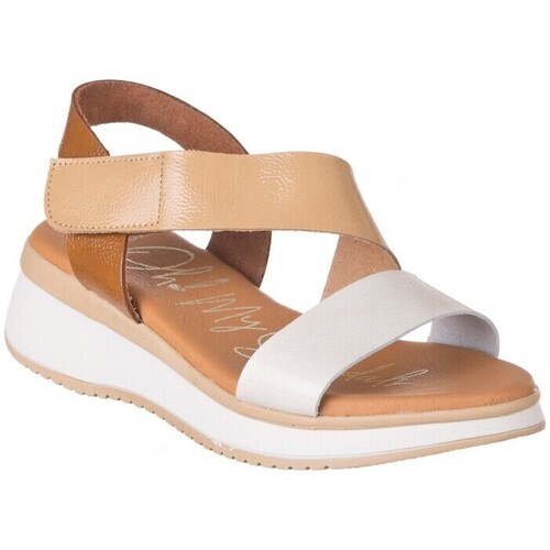 Chaussures Femme Sandales et Nu-pieds Sun68 Ally White Gold Sneaker BASKETS  5403 Marron
