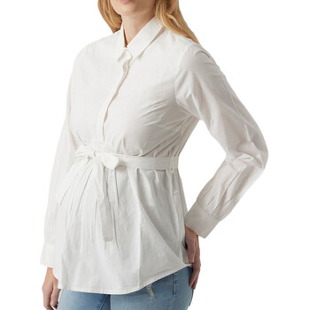 Vêtements Femme T-shirts manches longues Mamalicious 20014657 Blanc