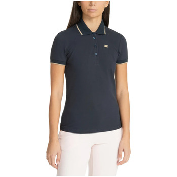 Vêtements Femme T-shirts & Polos Emporio Armani micro-check patterned curved hem shirtni Polo t-shirt EA7 3DTF04 TJ9DZ Donna Blu notte Bleu