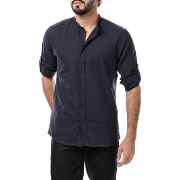 Vêtements Homme Chemises manches longues Hopenlife Chemise en lin ADAM noir