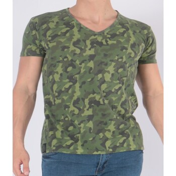 Vêtements Homme T-shirts & Polos Hopenlife T-shirt manches courtes col V ARMITOU vert kaki