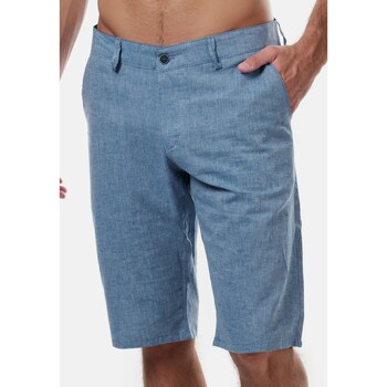 Vêtements Homme Shorts / Bermudas Hopenlife Short en lin  HISOKA bleu marine