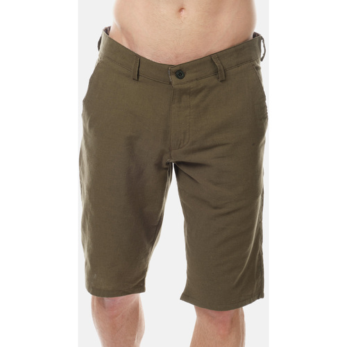 Vêtements Homme Shorts / Bermudas Hopenlife Short en lin  HISOKA kaki foncé