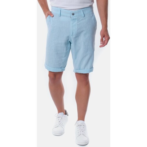 Vêtements Homme Shorts / Bermudas Hopenlife Short en lin  HISOKA bleu clair