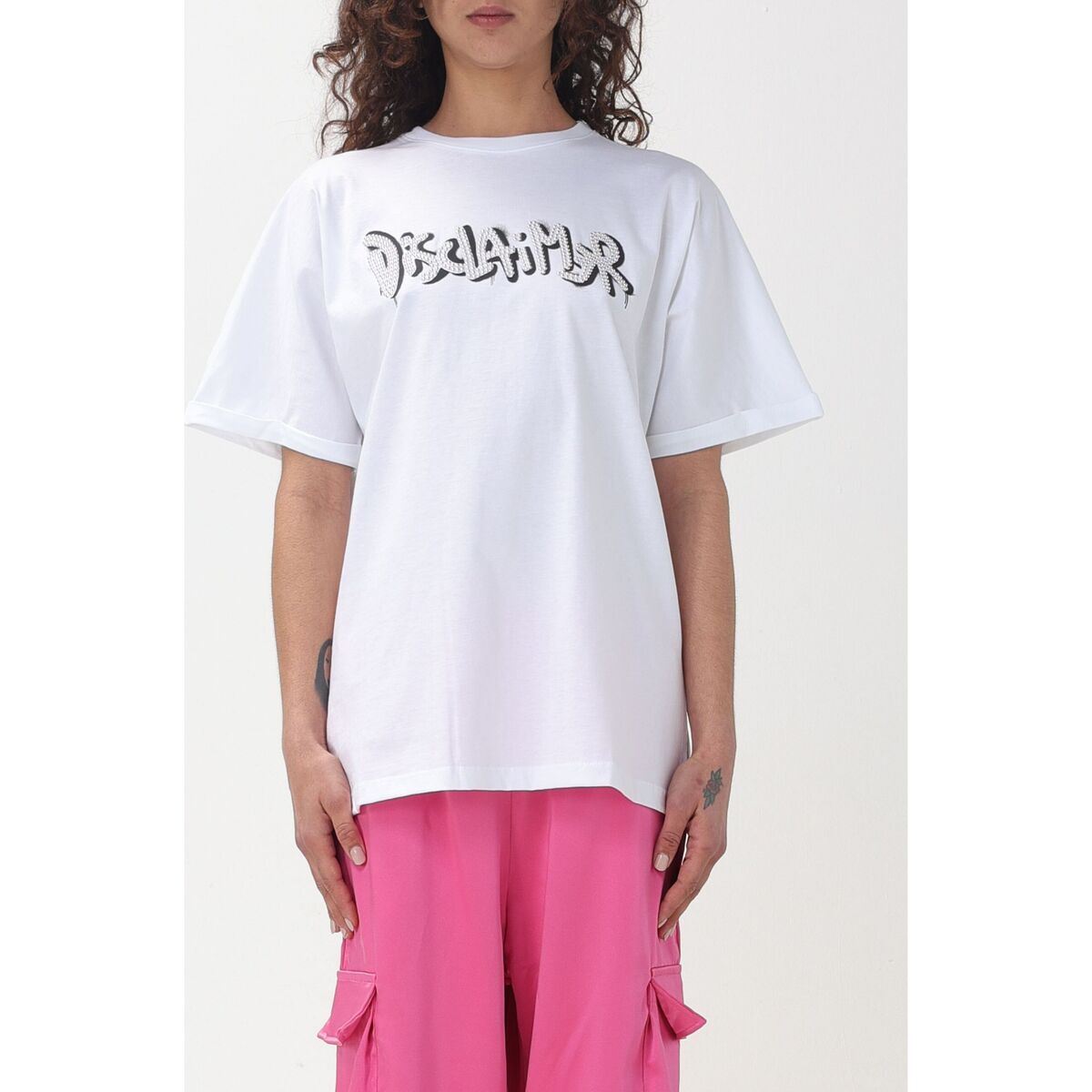 Vêtements Femme T-shirts & Polos Disclaimer 24EDS54316 BIANCO Blanc