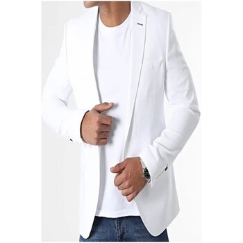 Vêtements Homme Vestes / Blazers Kebello Veste lin Blanc H Blanc