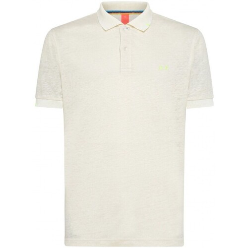 Vêtements Homme T-shirts & Polos Sun68 Polo Lin Uni SS Blanc