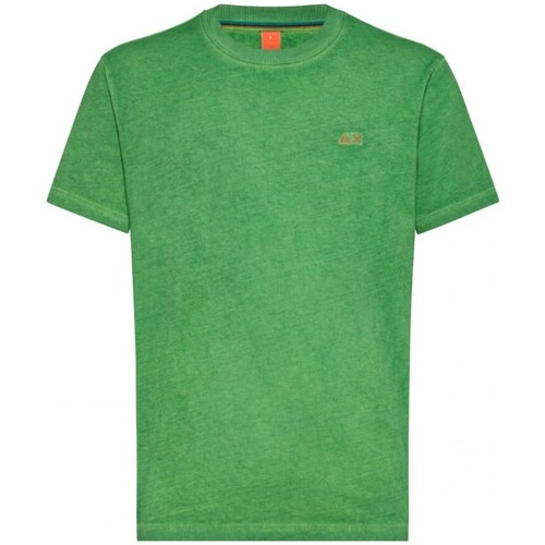 Vêtements Homme Elue par nous Sun68 T-Shirt SS Teint Spcial Vert