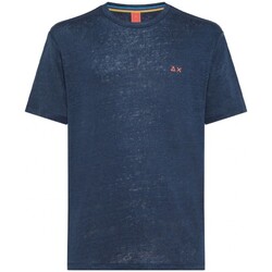 Vêtements Homme T-shirts & Polos Sun68 T-Shirt Uni en Lin SS Bleu