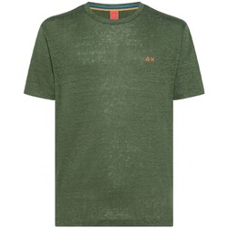 Vêtements Homme T-shirts & Polos Sun68 T-Shirt Uni en Lin SS Vert