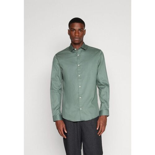 Vêtements Homme Chemises manches longues Jack & Jones 12097662 PARMA-BALSAM GREEN Vert
