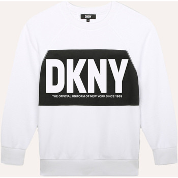 Vêtements Garçon Sweats Dkny Sweat-shirt unisexe en coton avec logo Blanc