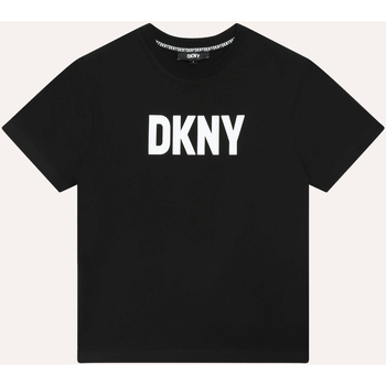 Vêtements Garçon Désir De Fuite Dkny T-shirt  en coton mélangé pour enfant Noir