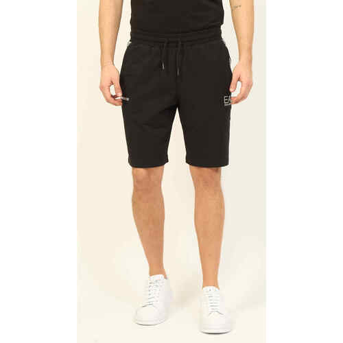 Vêtements Homme Shorts / Bermudas Emporio Armani EA7 Bermuda pour homme 7 Lines d' en coton mélangé Noir