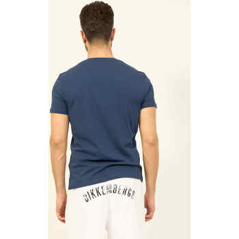 Bikkembergs T-shirt à col rond  en coton avec logo Bleu