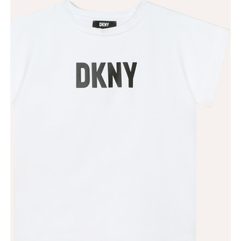 Vêtements Fille Bottines / Boots Dkny T-shirt fille  avec logo Blanc