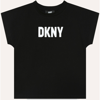 Vêtements Fille alexander mcqueen harness blouson jacket Dkny T-shirt à manches courtes  pour fille Noir