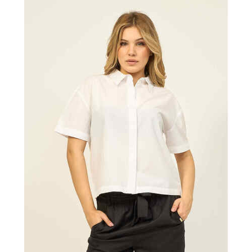 Vêtements Femme Chemises / Chemisiers Silvian Heach Chemise femme  avec faux boutonnage Blanc