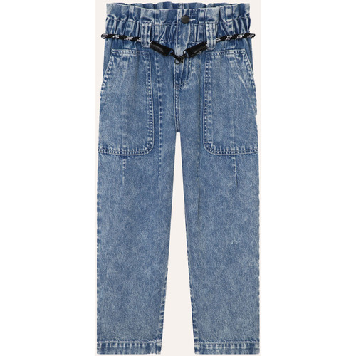 Vêtements Fille Jeans Dkny Pantalon en jean ceinturé  pour fille Bleu