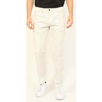 Vêtements Homme Pantalons Yes Zee Pantalon slim fit basique  avec 5 poches Blanc