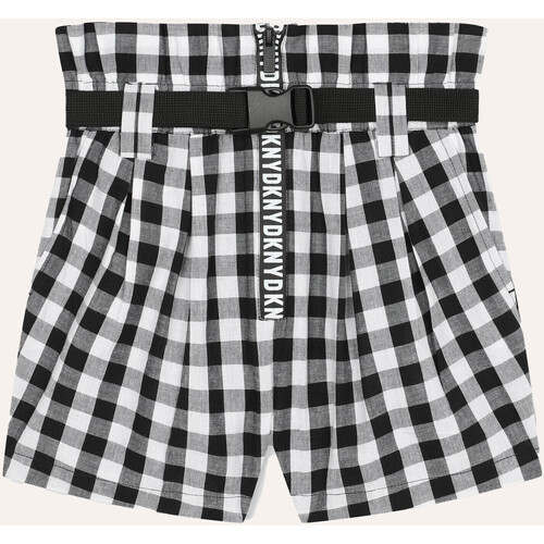 Vêtements Fille Shorts / Bermudas Dkny Short en coton à carreaux  pour fille Noir