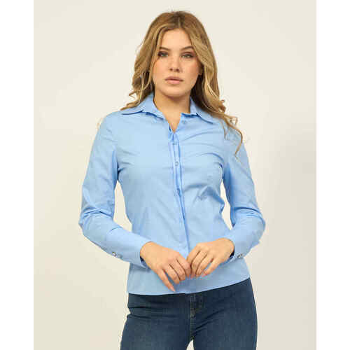 Vêtements Femme Chemises / Chemisiers Gaudi Chemise femme  en coton avec boutons Bleu