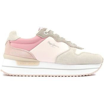 Chaussures Femme Baskets mode Pepe JEANS Beige Rusper Jelly Baskets Style Course Rose