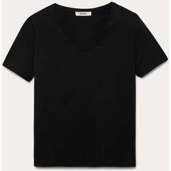 Vêtements Femme Tops / Blouses Promod T-shirt uni col V éco-conçu Noir