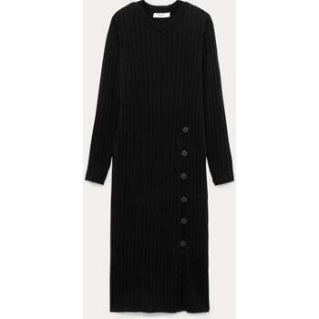 Vêtements Femme Robes Promod Robe-pull midi côtelée Noir